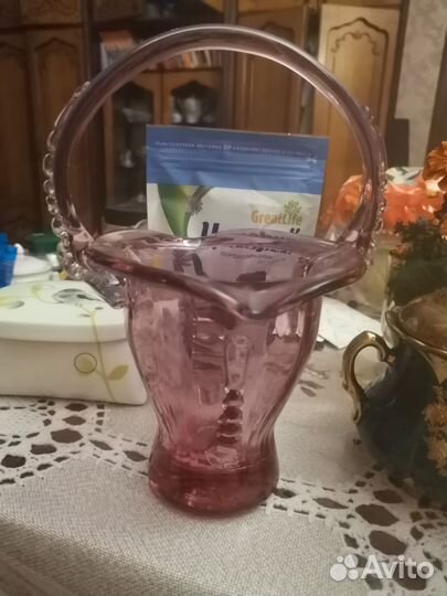 Ваза цветное стекло СССР