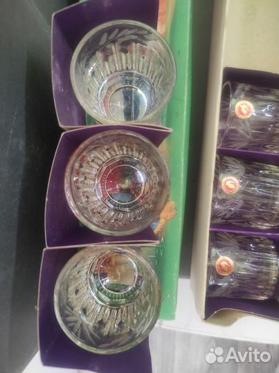 Набор хрустальных рюмок стопок в упаковке