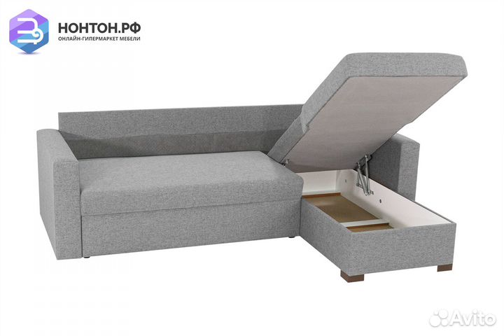Диван угловой дельфин Джессика серый