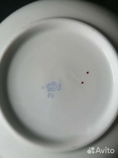 Чайное блюдце СССР кобальт