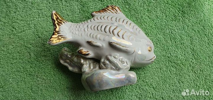 Статуэтка Рыба-Карп 1956 год СССР- Дулево фз