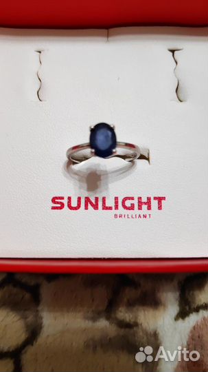 Кольцо с натуральным сапфиром