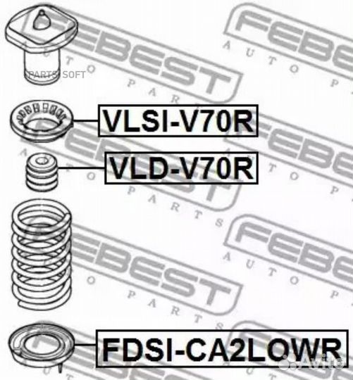 Vlsiv70R Febest Опора (проставка) пружины верхняя