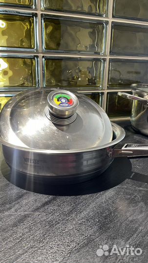 2 кастрюли из нержавейки и сотейник