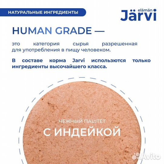 Jarvi паштет с индейкой для кошек с чувствительным