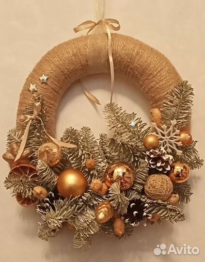 Новогодний венок ручной работы