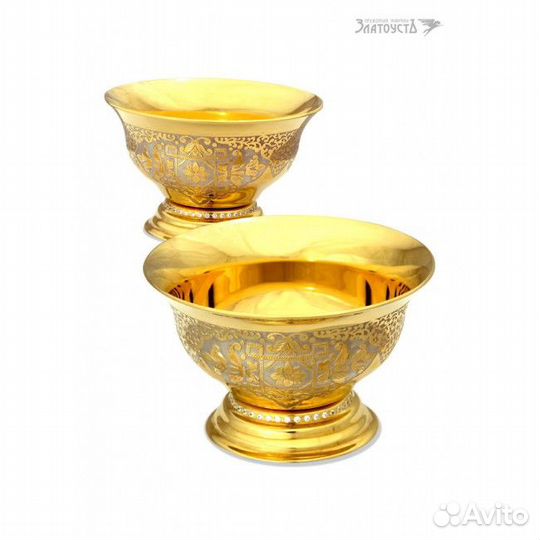 Пиалы для чая, графин, поднос золотой