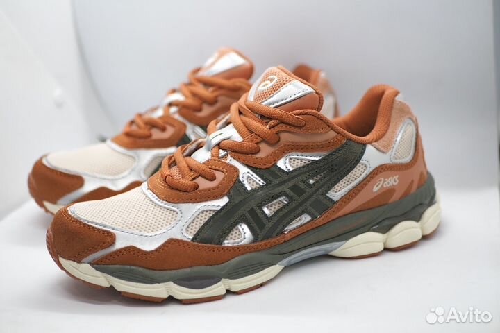 Asics gel nyc orange forest натуральная замша