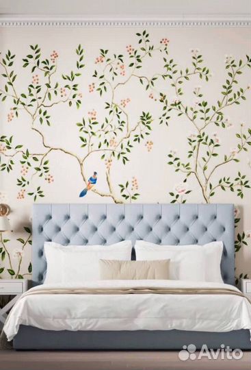 Кровать двухспальная с мягким изголовьем