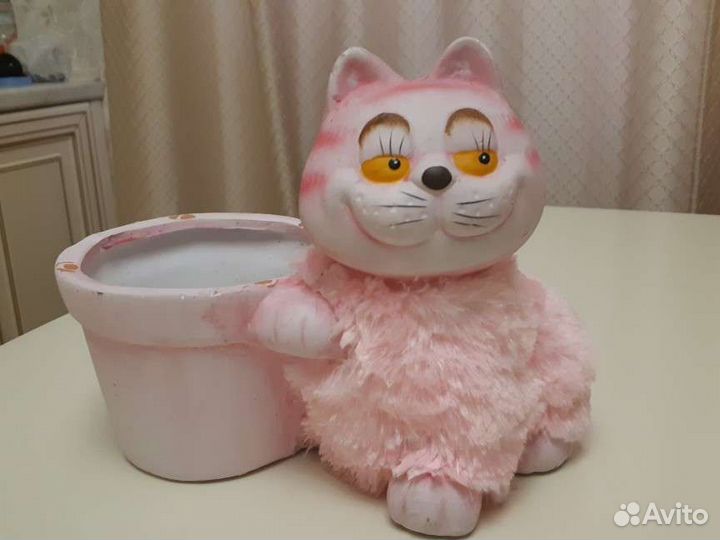 Декоративное кашпо для цветов котик кот