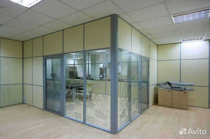 Офисные стеклянные перегородки, монтаж