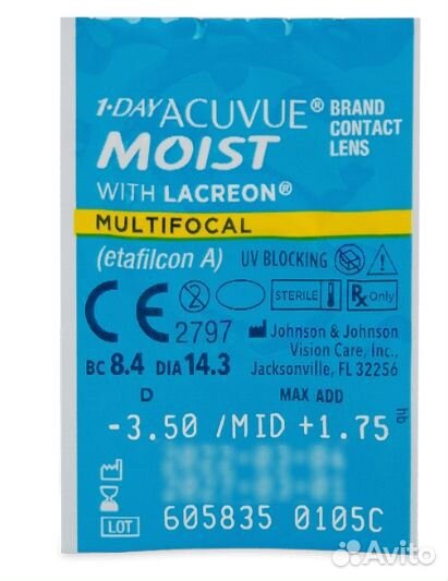 1 Day Acuvue Moist Multifocal (90 линз)
