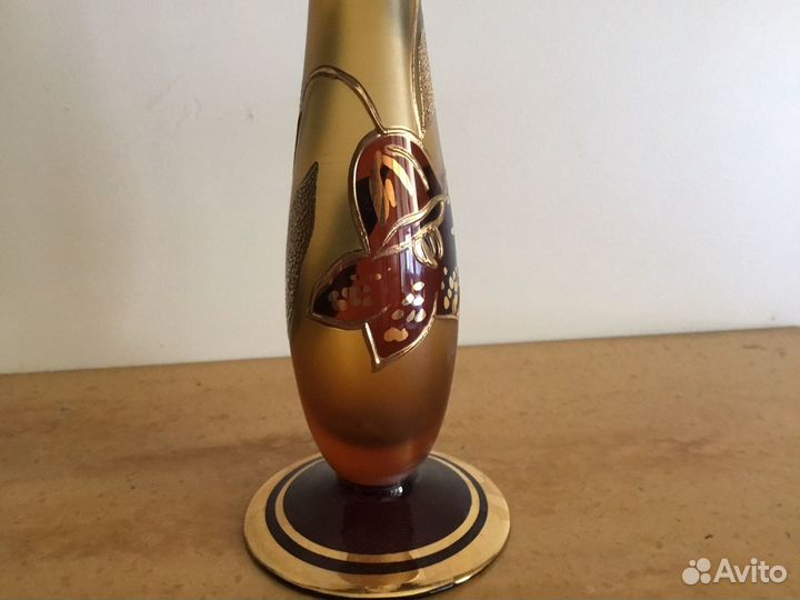 Ваза Позолота Богемия Чехословакия Времен СССР Нов
