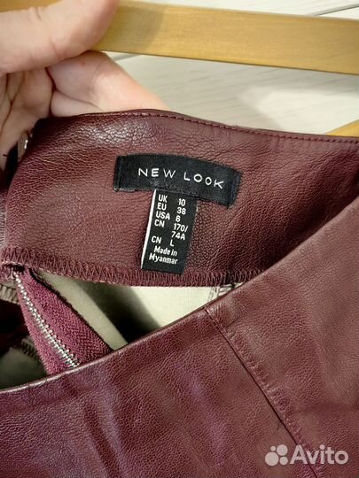 Кожаная юбка мини 46