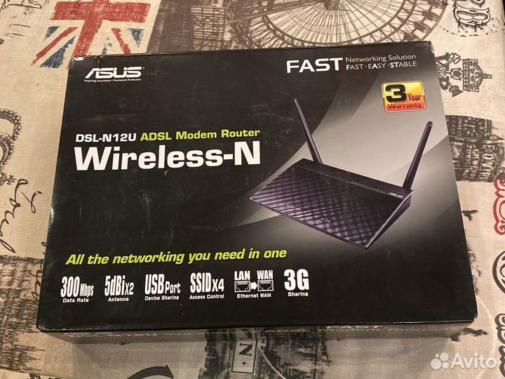 Asus DSL-N12U absl modem router wirelees-N300