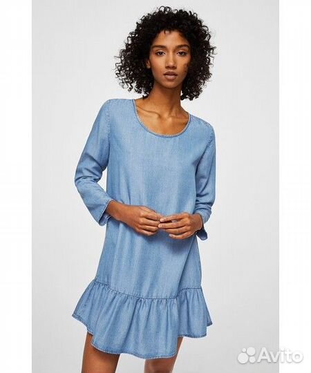 Джинсовое голубое платье Mango, 46/ 48 р