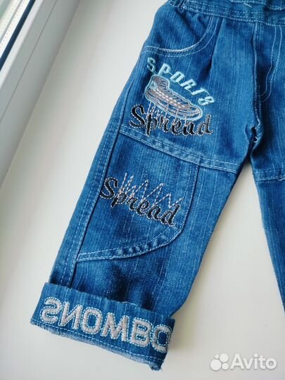 Комбинезон джинсовый 74 80 унисекс