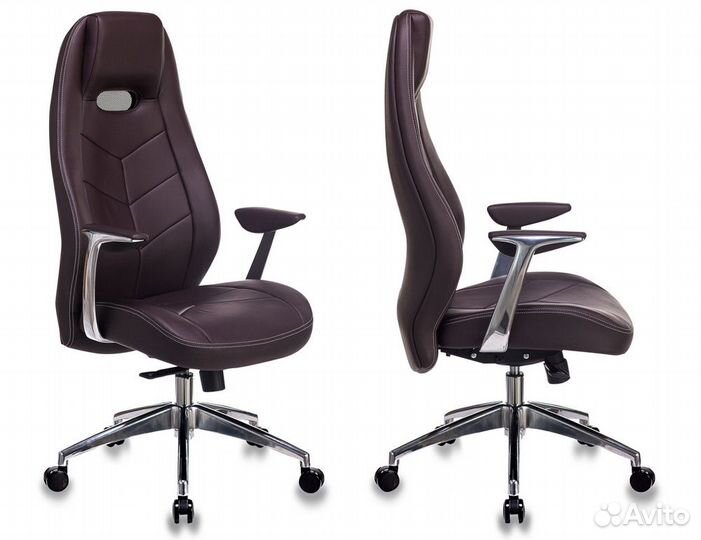 Кресло Zen Brown коричневая кожа