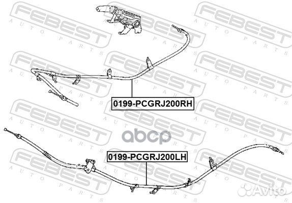Трос стояночного тормоза прав 0199pcgrj200R