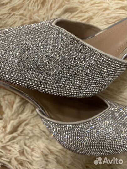 Блестящие туфли женские 40
