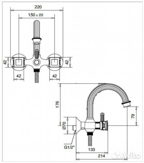 Смеситель Cezares olimp-VD-02-M