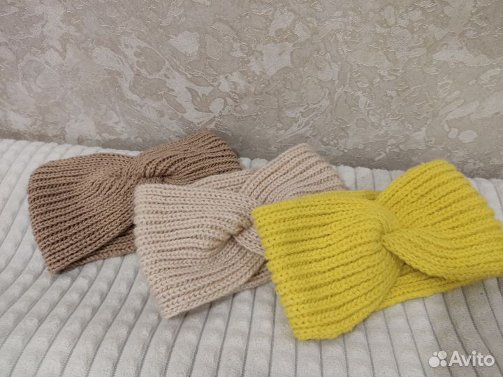 Повязка на голову вязаная на весну