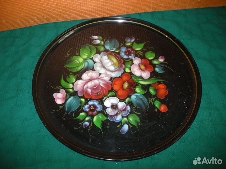 Поднос Жостово круглый автор Топтыгина самовывоз