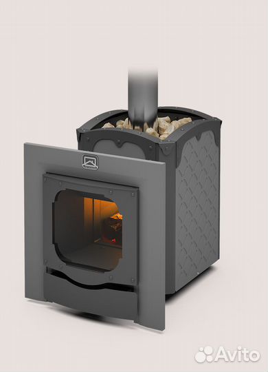 Печь для бани Былина-12 Ч Панорама Теплодар