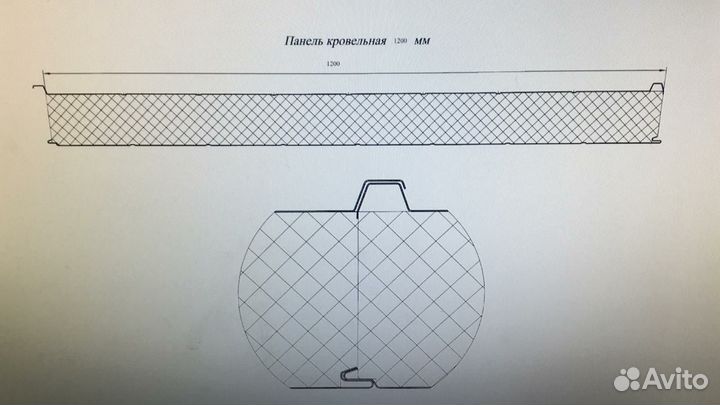 Сендвич панели кровельные 150мм мин вата