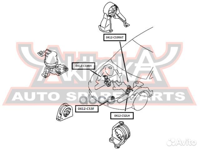 Подушка двигателя левая гидравлическая;MR403670