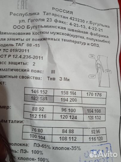 Рабочий спец одежда