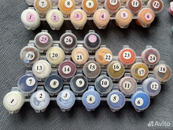 Краски от картин по номерам 98шт бронь