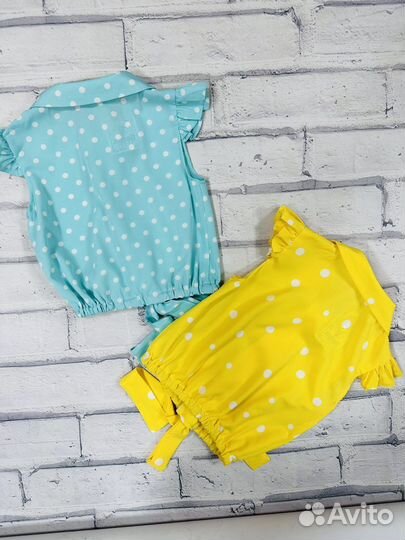 Летняя рубашка топ для девочки от 92 до 128 см
