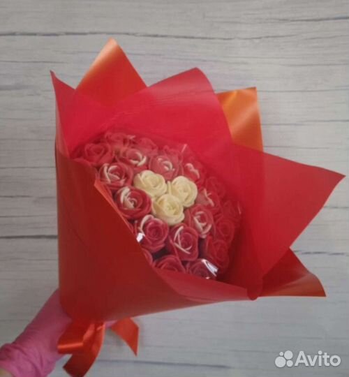 Розы,букет, цветы из шоколада,ручная работа