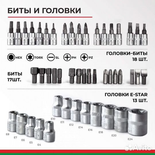 Набор инструментов 108 предметов белак