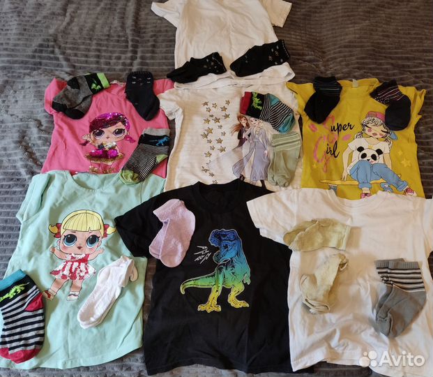 Пакет. 48 вещей для девочки 92-122, для двойни