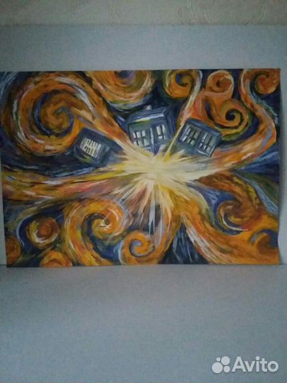 Рисунок постер взрыв Тардиса А3