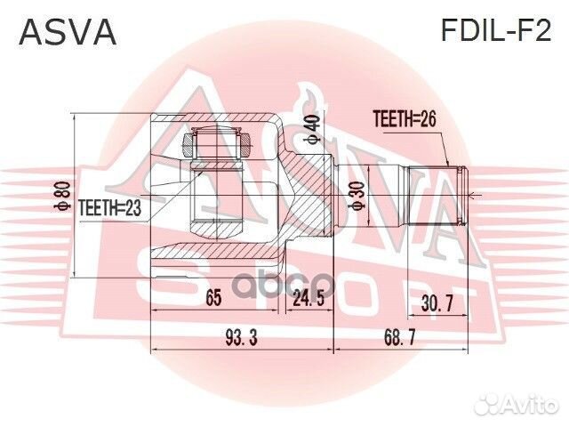 ШРУС внутренний левый 23x40x26 fdilf2 asva