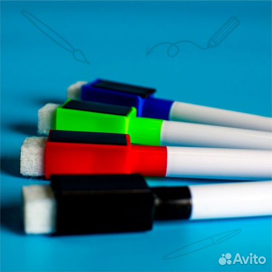 Маркер цветной на водной основе с магнитом, набор