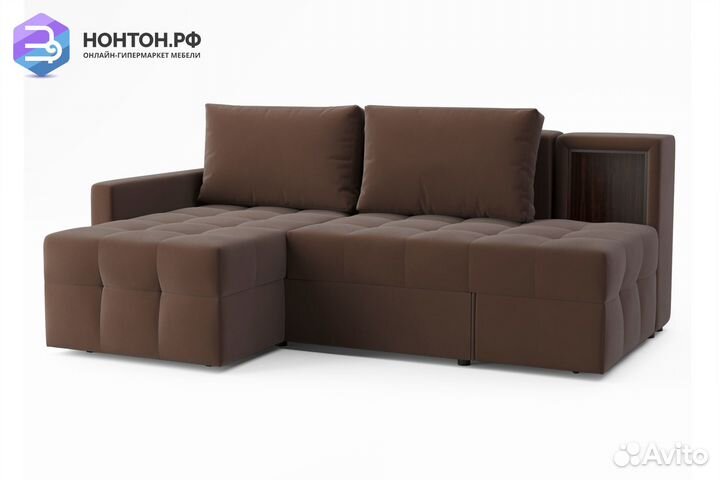 Диван угловой трансформер Самми коричневый
