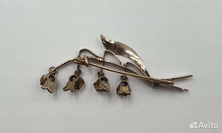 Серебряная брошь СССР 