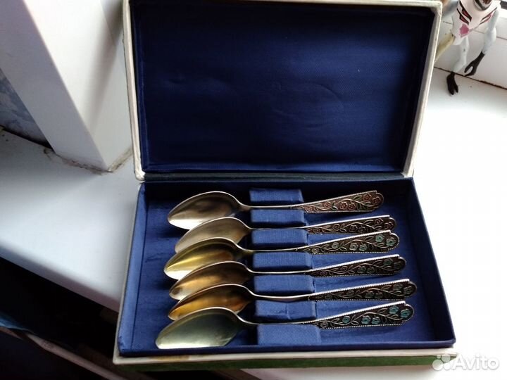 Набор ложек в коробке,серебрянные,чайные