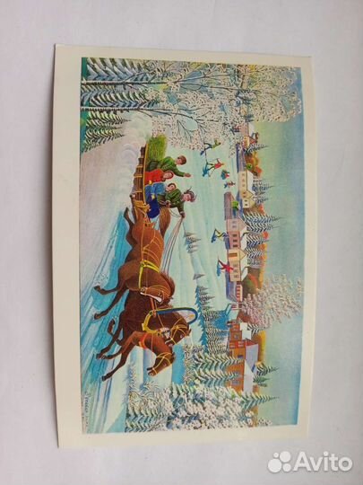 Открытки СССР. Старые. Новый год 5 шт