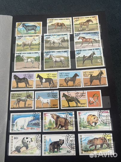 Марки почтовые. Животные