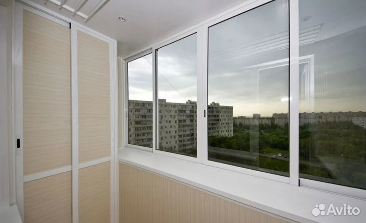 Остекление раздвижное с обшивкой