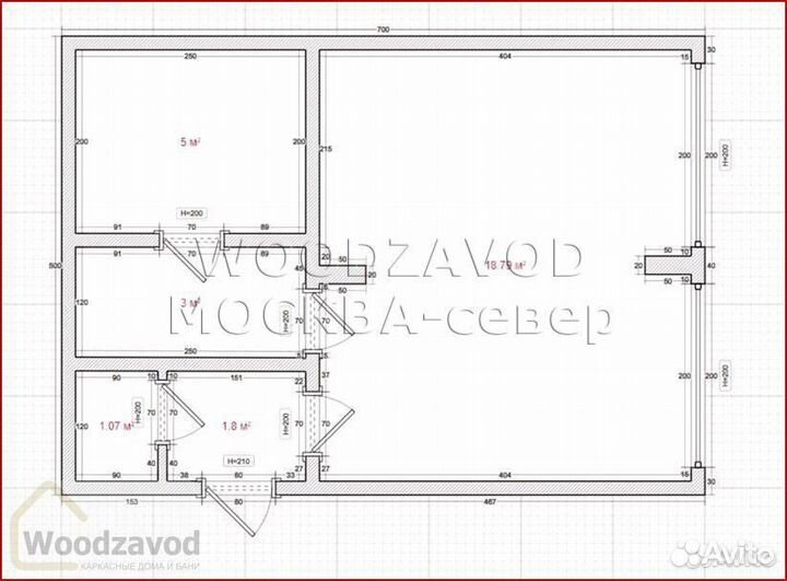 Баня двухмодульная Скандинавия 7х5 BA-9822