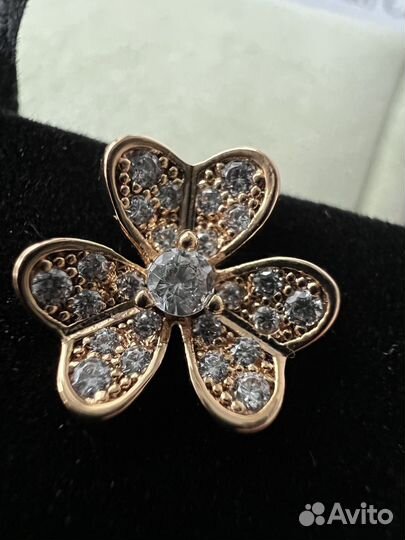 Серьги Van Cleef золотые Vintage Alhambra