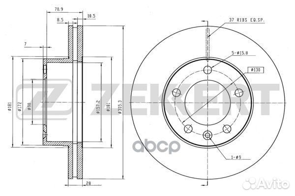 Диск торм. перед. Nissan Interstar (X70) 02- O