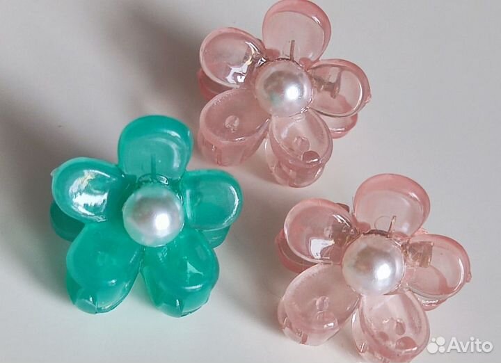 Мини крабик для волос цветок