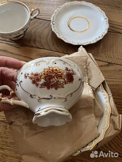 Чайный сервиз дулево СССР золотая роза